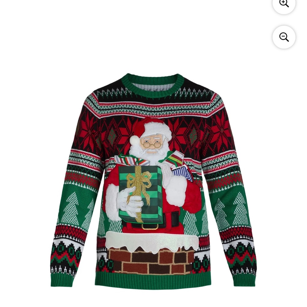 Festive Green Santa Sweater